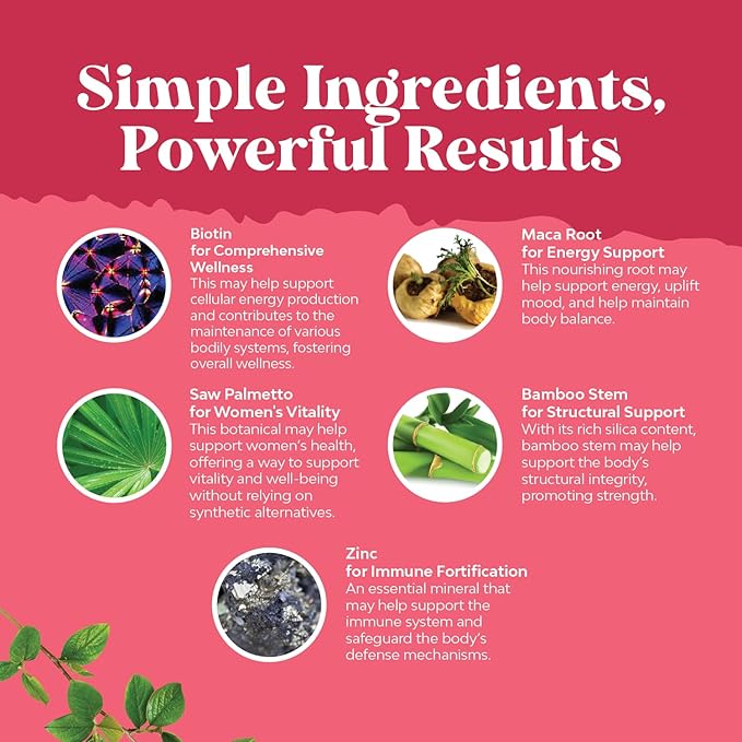 Bundle of Menopause Supplement for Women Soy Free Hormone Balance Capsules with Dong Quai Chaste Berry Black Cohosh Root and Saw Palmetto 500mg DHT Blocker Hair Vitamins with Maca Root Biotin