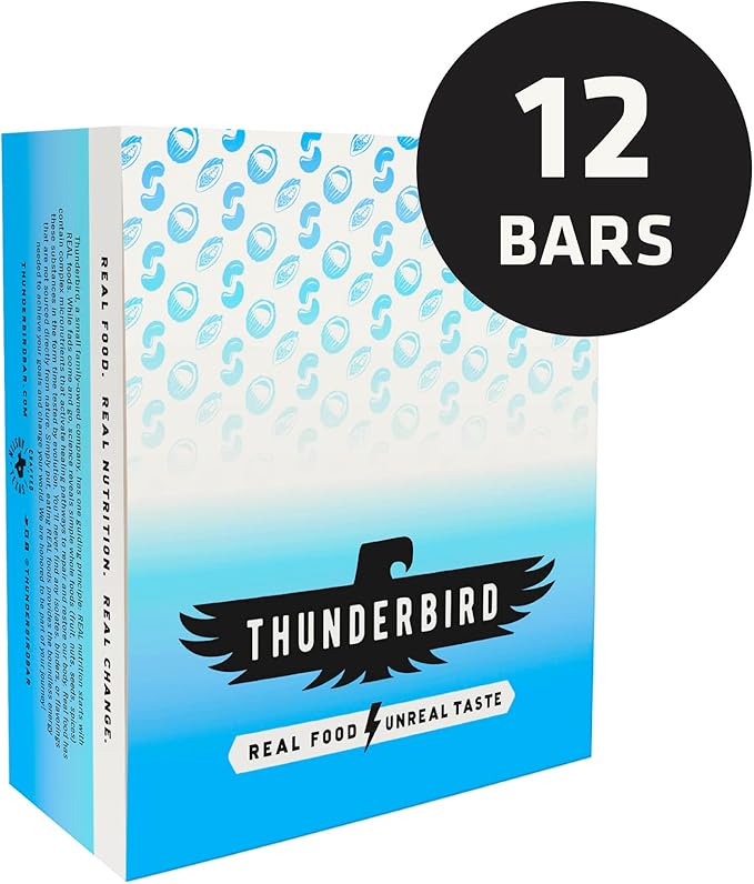 Thunderbird Bars Energy Snack, Gluten-Free with Protein, Healthy Real Food, Vegan Paleo Non-GMO, No Added Sugar, Chocolate Coconut Cashew Flavor (12 Count, 1.7 oz. Bars)