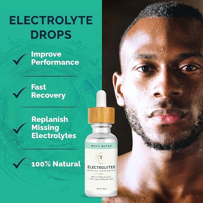 MAYU Electrolyte Water Drops - Fast Absorption Mineral Drops for Drinking Water, Hydration Essential Minerals Mix - 100% Pure Natural Minerals, Dehydration Solution, Sugar Free Electrolytes -30 ml (3)