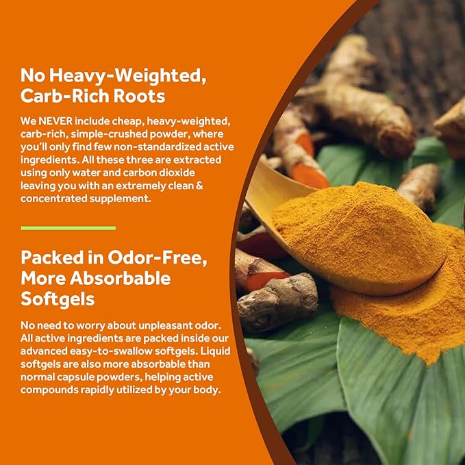 Doctor's Recipes Turmeric Softgel 750mg Curcuminoids (95%) with Ginger Extract (5% gingerols) for Antioxidant Function, Mobility & Flexibility, Black Pepper for Optimal Absorption, 90 Softgels