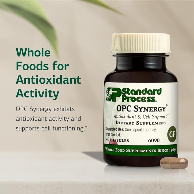 Standard Process Inc. OPC Synergy - Whole Foods Cognitive Health, Brain Health and Brain Support, Eye Support and Eye Health with Bilberry, Grape Seed Extract, Green Tea Powder - 40 Capsules