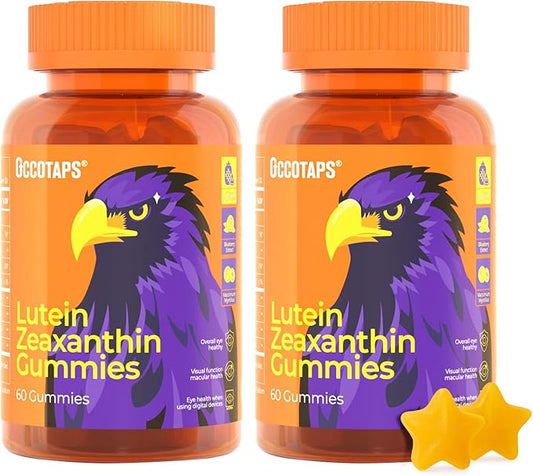 Lutein & Zeaxanthin Gummies - 20mg Lutein + Bilberry, No Sugar, Blue Light Support - Ideal for Dry Eyes & Daily Eye Wellness,120count