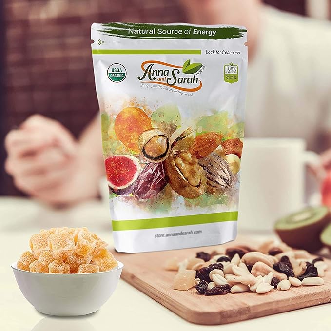 Anna and Sarah Organic Dried Crystallized Ginger in Resealable Bag, 5 Lbs