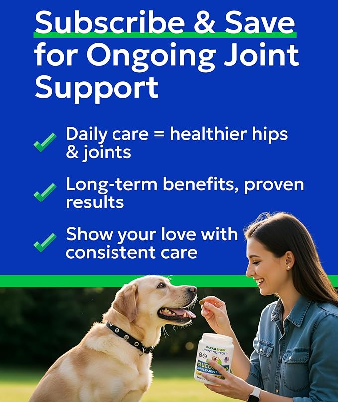 Bark&Spark Glucosamine Chondroitin Dog Hip & Joint Supplement - Joint Pain Relief - Hip & Joint Chews - Joint Support Large Small Breed - Senior Doggie Vitamin Pill Joint Health (120 Treats - Chicken)