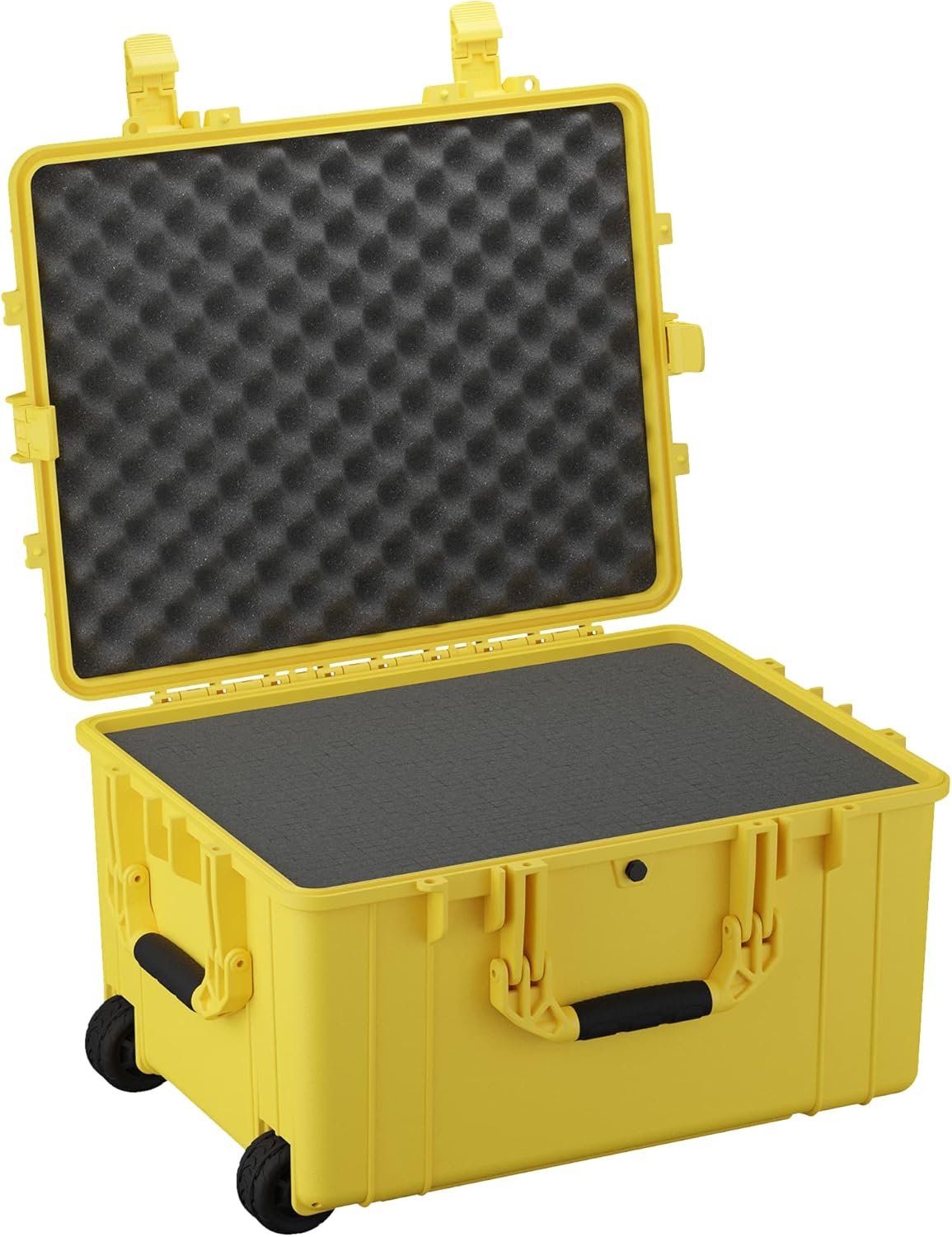 Condition 1 25" Large Rolling Hard Travel Storage Case Model 286 with Wheels and Handle, Waterproof TSA Friendly, Made in USA, 24.58"x19.58"x14.60" Yellow