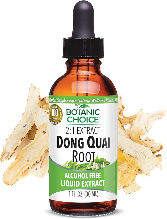 Botanic Choice Dong Quai Liquid Extract – Alcohol Free, Gluten Free, Fast Acting Supplement Drops – Easy to Use Dropper 1 Fluid Ounce