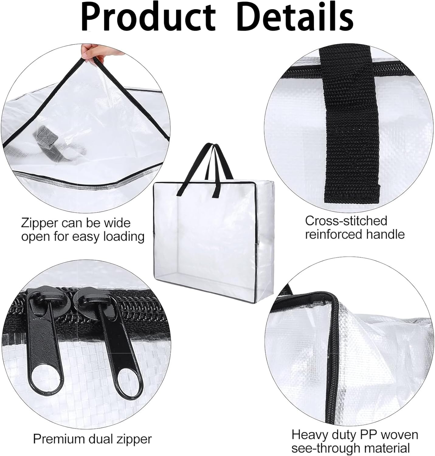 4 Pack Wreath Storage Bag, 26 Inches 90 L Wreath Storage Container, Reinforced Handles & Smooth Zippers, Foldable Large Storage Bags for Christmas/Seasonal Wreaths, Clothing, Bedding, Blankets, Toys