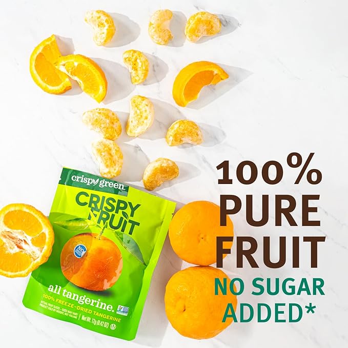 Crispy Green Natural Freeze-Dried Fruit, Tangerine Single-Serve, No Sugar Added, 0.42 Ounce (Pack of 12)