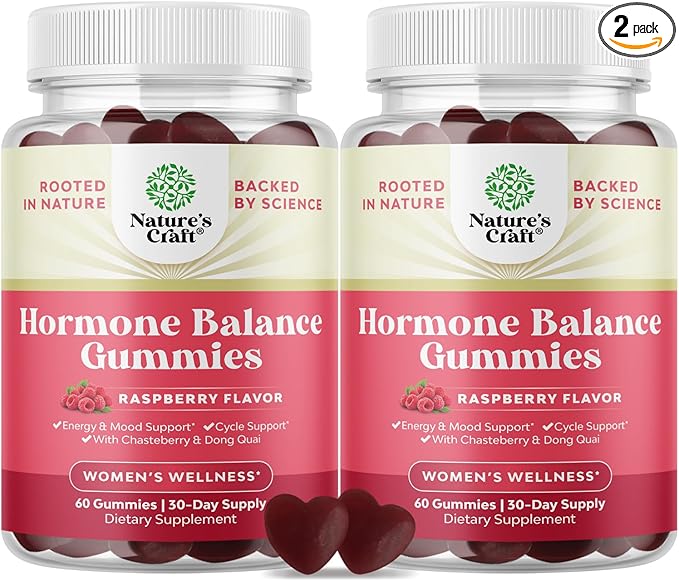 Hormone Balance for Women Gummies of All Ages - PMS Support Supplement for Women to Regulate Menstrual Cycle & Hormonal Balance Menopause & Mood Swings with Vitamin B6 & Dong Quai - 60 Chews - 2 pack