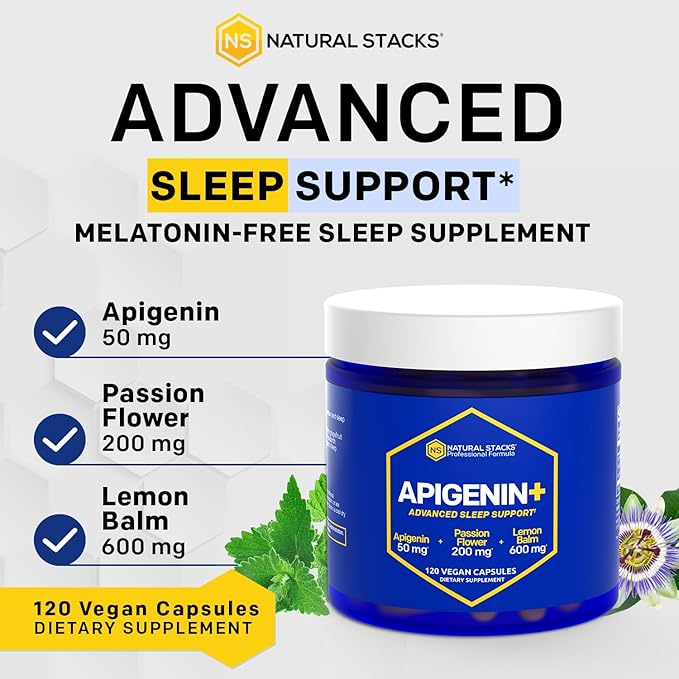 NATURAL STACKS Magtech Magnesium Drink Mix + APIGENIN+ Supplement Bundle - Supports Relaxation, Brain Health & Sleep* - 80 Servings