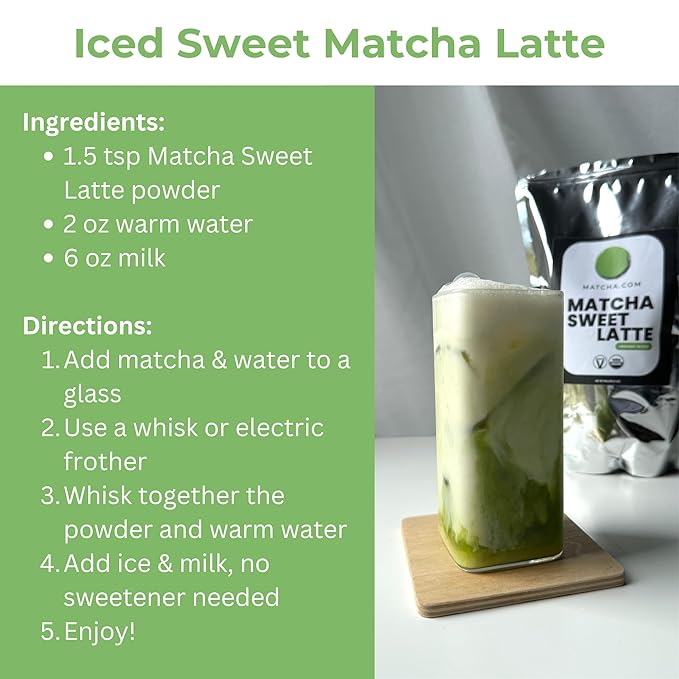 Matcha Kari - Organic Sweetened Matcha Mix, Cafe Style Green Tea Latte Powder, Easy to Mix - 2.2 Pound Bag (1 kg)