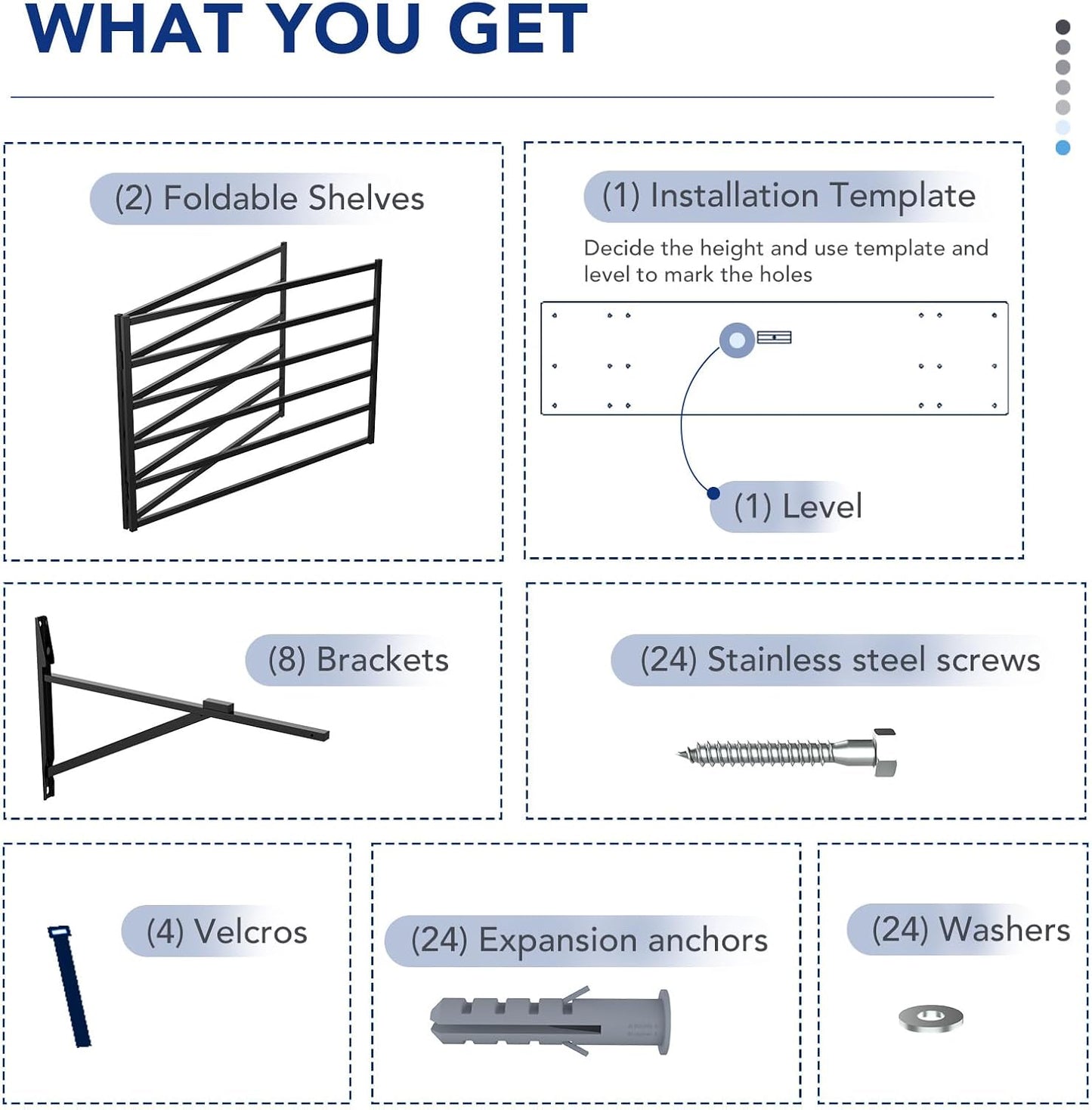 FLEXIMOUNTS 2x6ft Heavy Duty Garage Storage Shelving, 1600lbs Total Weight Capacity, 2 Pack Wall Organization System, 24 x75inch Rack Floating Shelves, Pro Series
