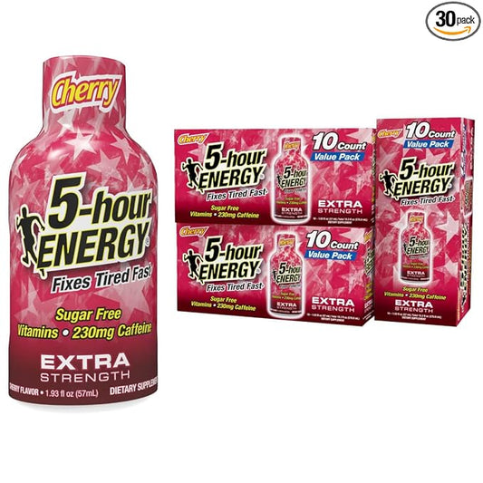 5-Hour Energy Extra Strength Shots Cherry Flavor, 30 Count (1.93 fl oz)