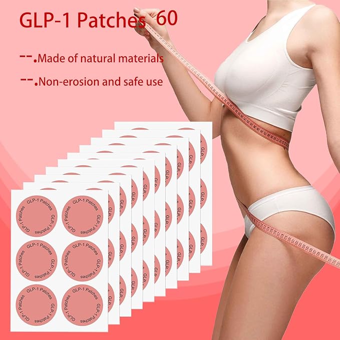 GLP-1 Patches Natural Botanical Ingredients, Easy to Use, Gentle Formula Suitable for All Skin Types - Men and Women（2 Packs, 60 Count）