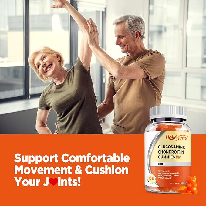Glucosamine Chondroitin Gummies Sugar Free, Gummies Supplements for Adults Men & Women, 60 Count