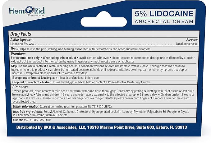 HemRid Complete Hemorrhoid Care System – Potent 5% Lidocaine Cream for Rapid Topical Comfort, Max Ultra Capsules for Ongoing Vascular Health and Circulatory Support