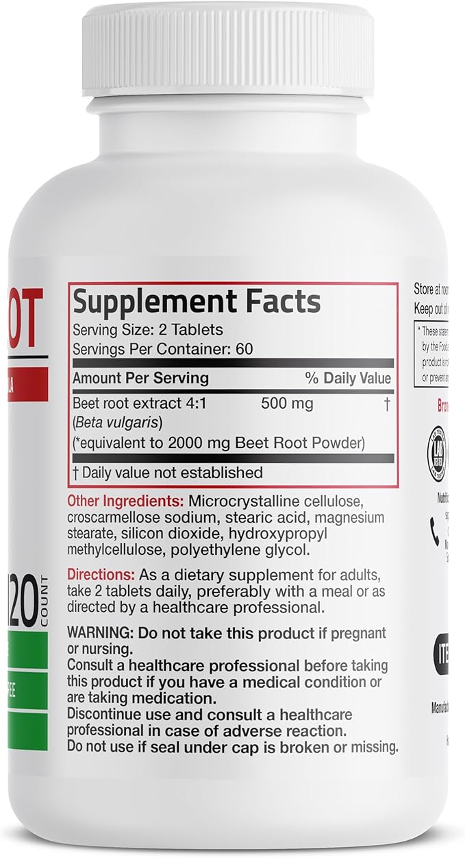 Bronson Beet Root Extra Strength, Non-GMO, 120 Vegetarian Tablets