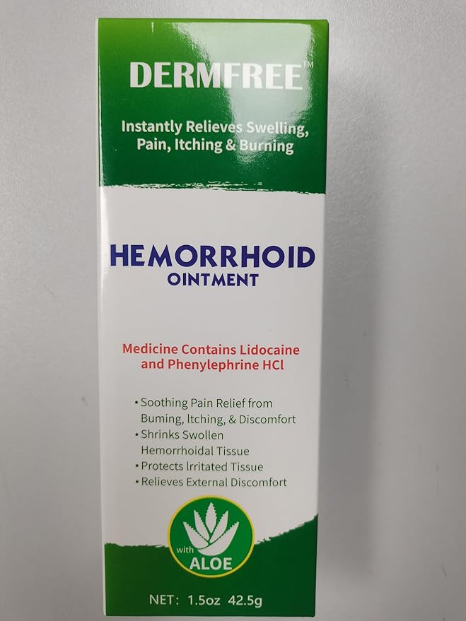 Hemorrhoid & Fissure Ointment,Hemorrhoid Treatment Cream with Phenylephrine HCl,Fast Relief from Swelling, Burning, Itching,Internal and External Hemor rhoid Cream with Aloe and Glycerin-1.5oz