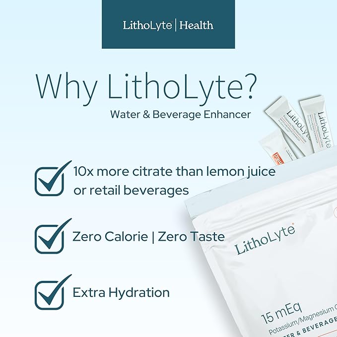 Kidney Health | Water & Beverage Enhancer 10 mEq, Developed by Urologists, 2 Pack (120 Sticks)