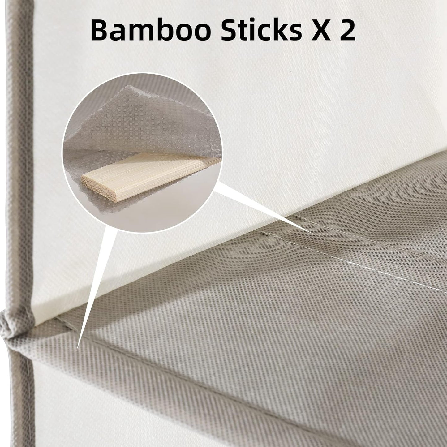 4-Shelf Hanging Closet Organizer and Storage, Collapsible Hanging Shelves for Closet with 2 Side Pockets, Hanging Shoe Organizer to Saving Space,Beige