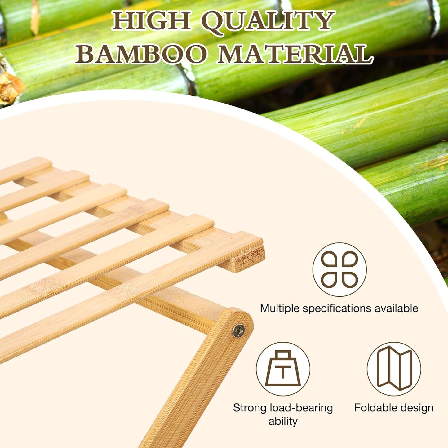 Bamboo Shoe Rack 4 Tier Foldable Shoe Rack Vertical Bamboo Shoe Organizer Free Standing Shelf for Entryway, Closet, Bedroom, Wood Color