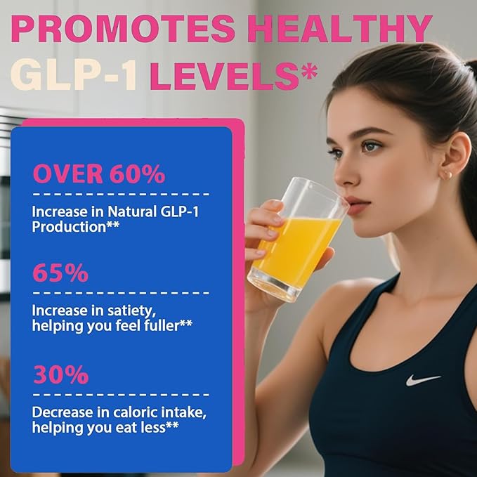 GLP-1 Booster Supplement Powder, Yerba Mate, Natural 9 Plant Extracts, Activate GLP-1 Production, Digestive Gut Healthy for Women Men, Sugar-Free Tropical Fruit Flavor, 30 Servings