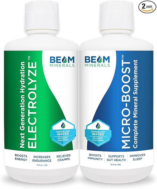 BEAM Minerals Micro-Boost and Electrolyze Advanced Set | Advanced Electrolyte & Micronutrient Support | 100% Bioavailable, Ionized Format