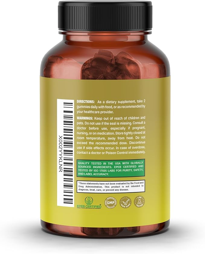 Nutriissa Organic Cod Liver Oil – Fish Oil Gummies Rich in Omega-3, EPA, DHA – EPEB Certified for Purity & Potency - 60 Lemon Flavored Gummies