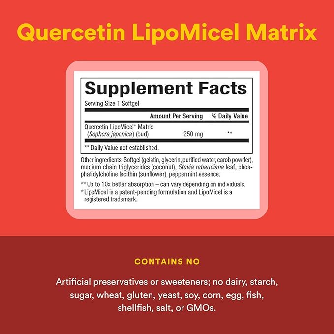 Natural Factors, Quercetin LipoMicel Matrix for Superior Absorption,Gel, 60 Count