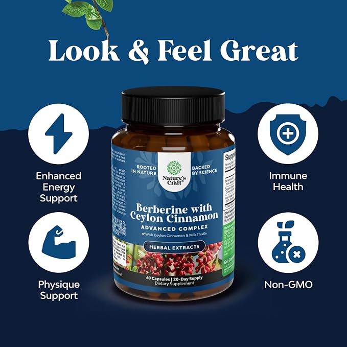 Bundle of Horny Goat Weed for Male Enhancement - Tongkat Ali Saw Palmetto Extract Panax Ginseng Black Maca Root for Stamina and Berberine with Ceylon Cinnamon - Heart Health and Sugar Support