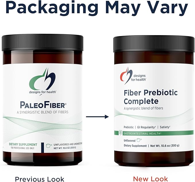 Designs for Health Fiber Prebiotic Complete - 12 Digestive Fiber Blend Powder Supplement w/Psyllium Husk, Flax + Apple Pectin - Prebiotic Gut Support, Unflavored + Unsweetened (30 Servings / 300g)