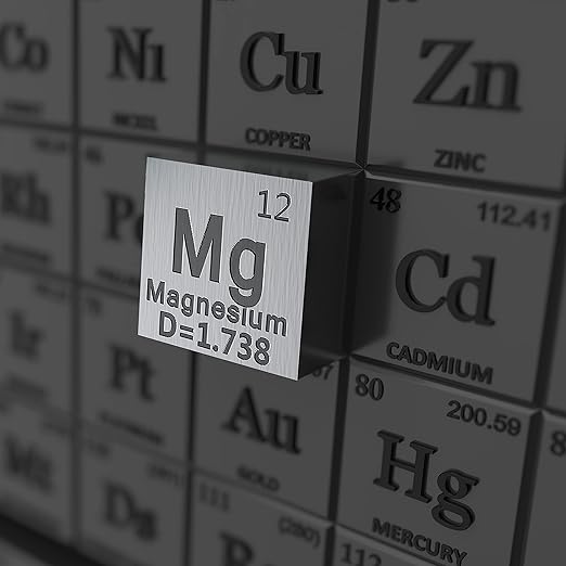 Magnesium Cube - Metal Element Cubes - Laser Engraved Density Cube Set for a Periodic Table of Elements Collection - (Magnesium, 10mm)