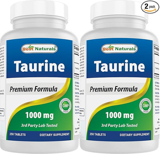 Best Naturals Taurine 1000 mg 250 Tablets (250 Count (Pack of 2))