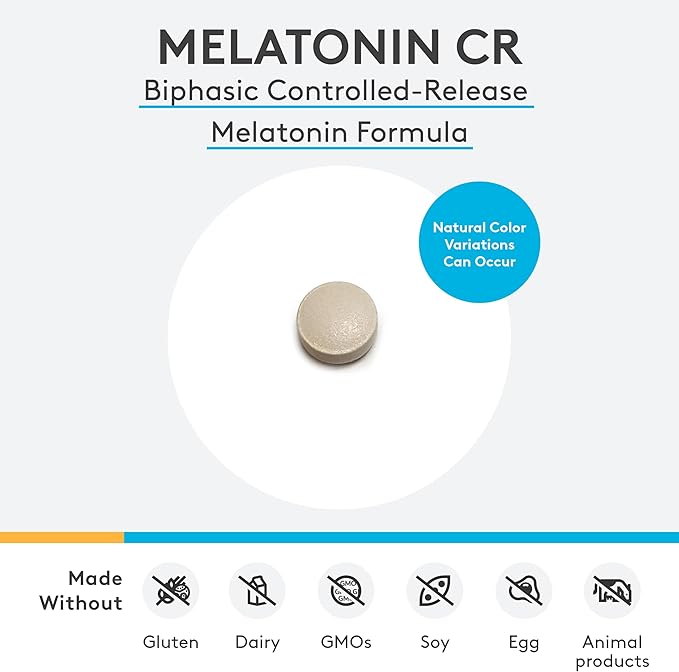 XYMOGEN Melatonin CR - Time Release Melatonin 5mg Supplement with Vitamin B6 - Nighttime + Immune Support - Biphasic Delivery Releases Quickly Then Steadily (180 Extended Release Tablets)