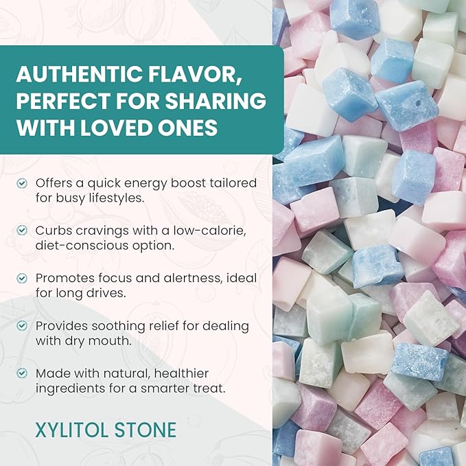 Xylitol Stone Sugar Free Candy - Vegan & Keto Friendly Unique Hard Candy - 100% Natural Flavor Candies - Gluten Free & Non-GMO Breath Freshener Low Calorie Mints - Coffee (Pack of 2)