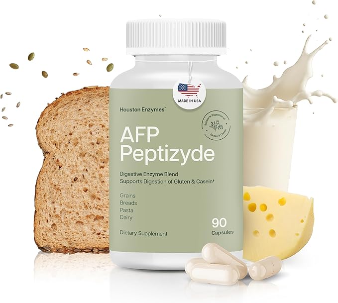 AFP Peptizyde - Digestive Enzyme Combination for Protein, Casein & Gluten Proteins - Digestive Enzymes for Women and Men (90 Capsules)