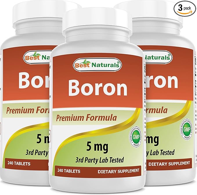 Best Naturals Boron Supplements 5 mg 240 Tablets (240 Count (Pack of 3))