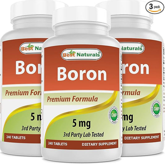Best Naturals Boron Supplements 5 mg 240 Tablets (240 Count (Pack of 3))