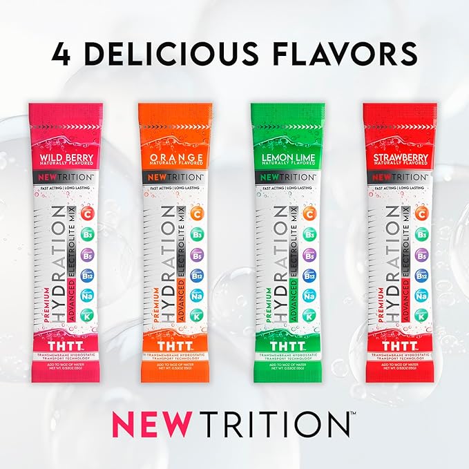 Hydration Powder, Electrolyte Powder Packets, Naturally Flavored Hydrating Packets for Water, Fast Acting Hydrate Electrolytes with Vitamins C & D
