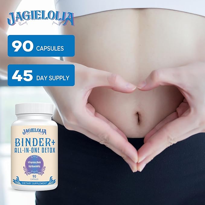 All-In-One Detox Binder Supplement 1500 MG - High Bioavailability, Liver Gut Detox Cleanse with Activated Charcoal, Zeolite & Bentonite Clay for Toxins, Liver, Digestive, 180 Vegan Capsules