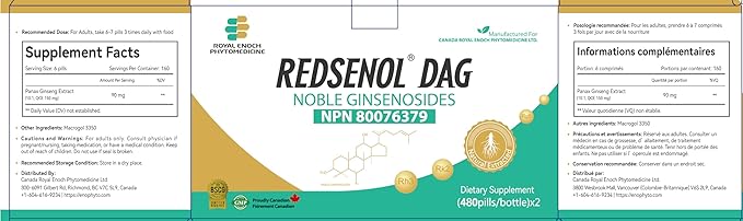 DAG Sublingual Pills-High-Potency Ginseng Extract - for Fast Absorption - Proprietary Formula with 8 Rare Ginsenosides -2 Bottles x 480 Pills