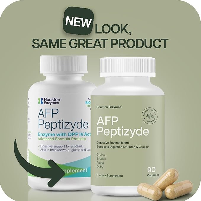 AFP Peptizyde - Digestive Enzyme Combination for Protein, Casein & Gluten Proteins - Digestive Enzymes for Women and Men (90 Capsules)