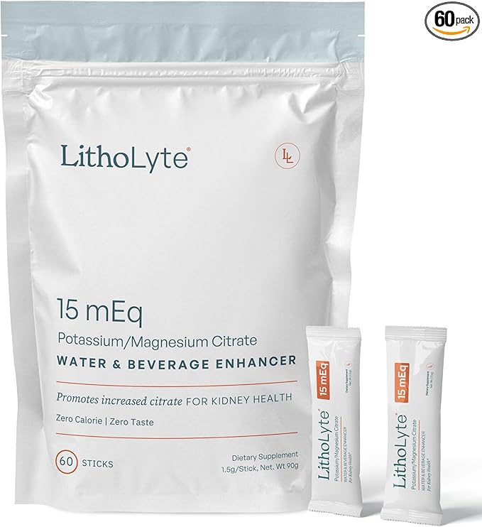 Kidney Health 15 mEq | Water & Beverage Enhancer for Kidney Health | Developed by Urologists | 60 Sticks