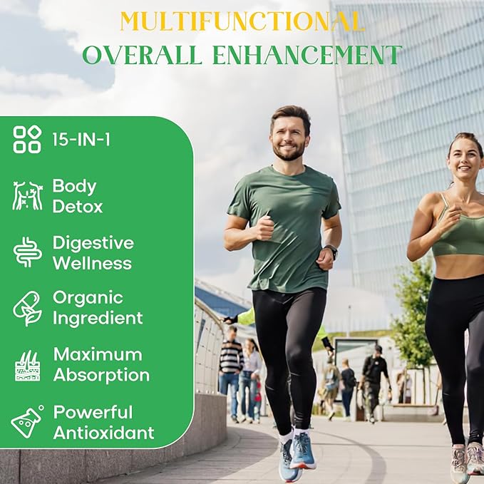 15-in-1 Detox Binder, Activated Charcoal, Zeolite & Bentonite Clay, Chlorella, 1500 MG Detox Supplement Maximum Absorbent, Liver Gut Digestive Detox Cleanse, 270 Vegan Capsules