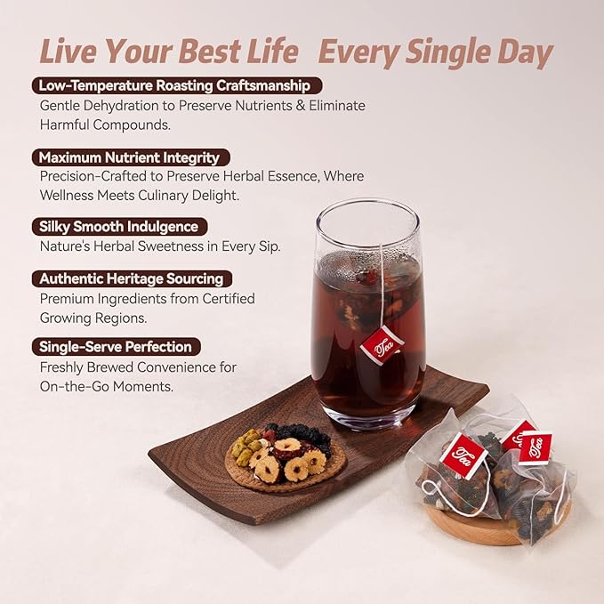 30Pcs Ginseng Five Treasures Kidney Tea,Traditional Chinese Herbal Health Tea,Natural Organic Kidney Cleanse Detox Teabags Gift for Men&Women,8 Precious Ingredients Formula