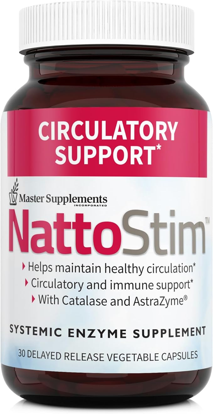 Master Supplements NattoStim - 30 Delayed Release Vegetable Capsules - Circulatory & Immune Support - Vegan, Gluten Free - 30 Servings