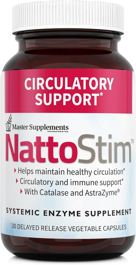 Master Supplements NattoStim - 30 Delayed Release Vegetable Capsules - Circulatory & Immune Support - Vegan, Gluten Free - 30 Servings