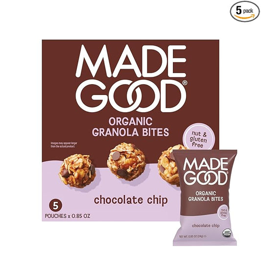 MadeGood Organic Chocolate Chip Granola Minis, 5ct x 0.85oz