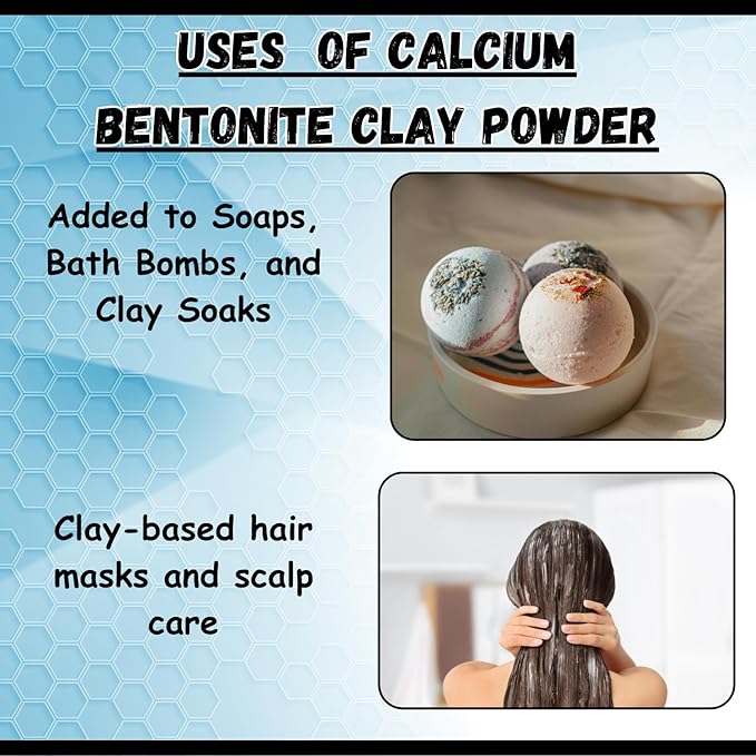 Calcium Bentonite Clay Powder 5lb by Essencea Pure Bulk Ingredients | Deep Pore Detox Face & Hair Mask | 100% Natural & Unrefined Indian Healing Clay | DIY Deodorants (80 Ounces) [Packaging May Vary]
