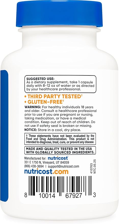 Nutricost KSM-66 Ashwagandha Root Extract 600mg, 60 Veggie Caps (3 Bottles) - 5% Withanolides - with BioPerine